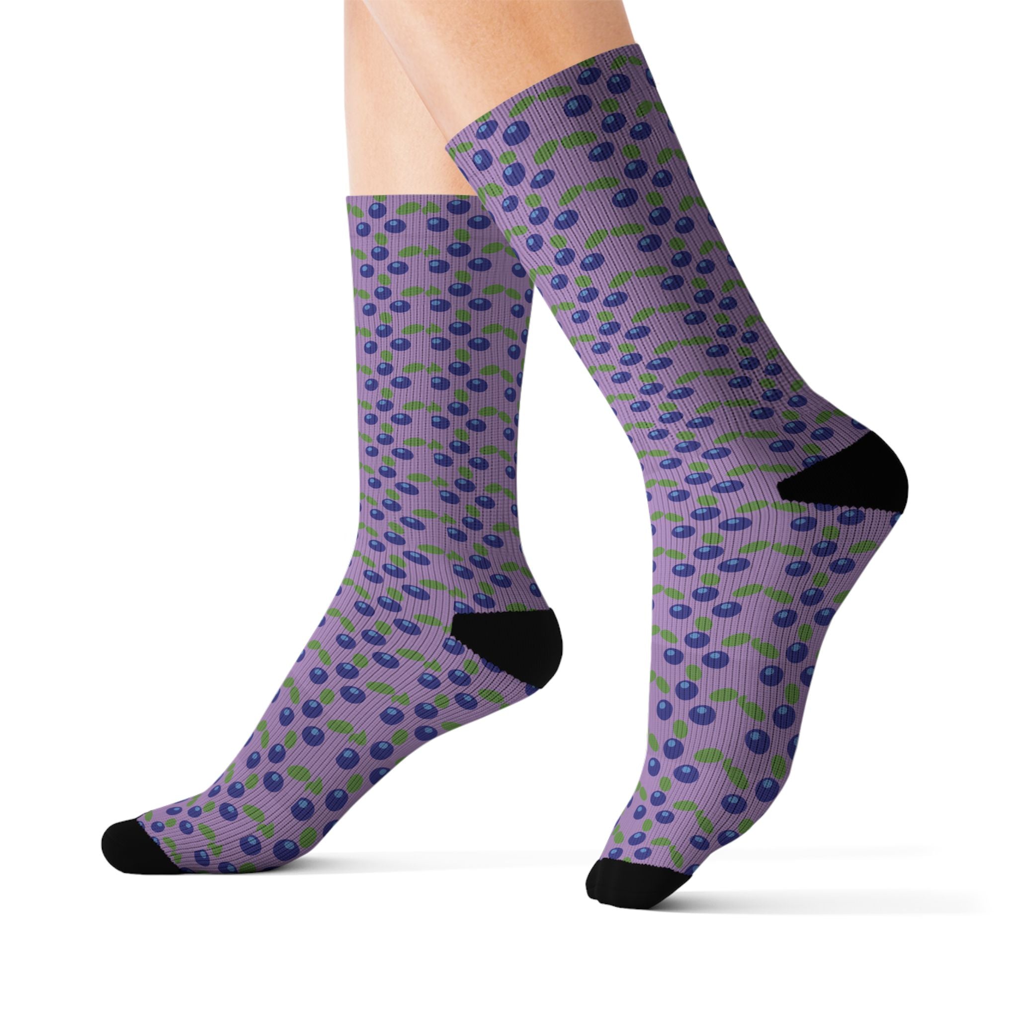 Purple Blueberry Pattern Socks