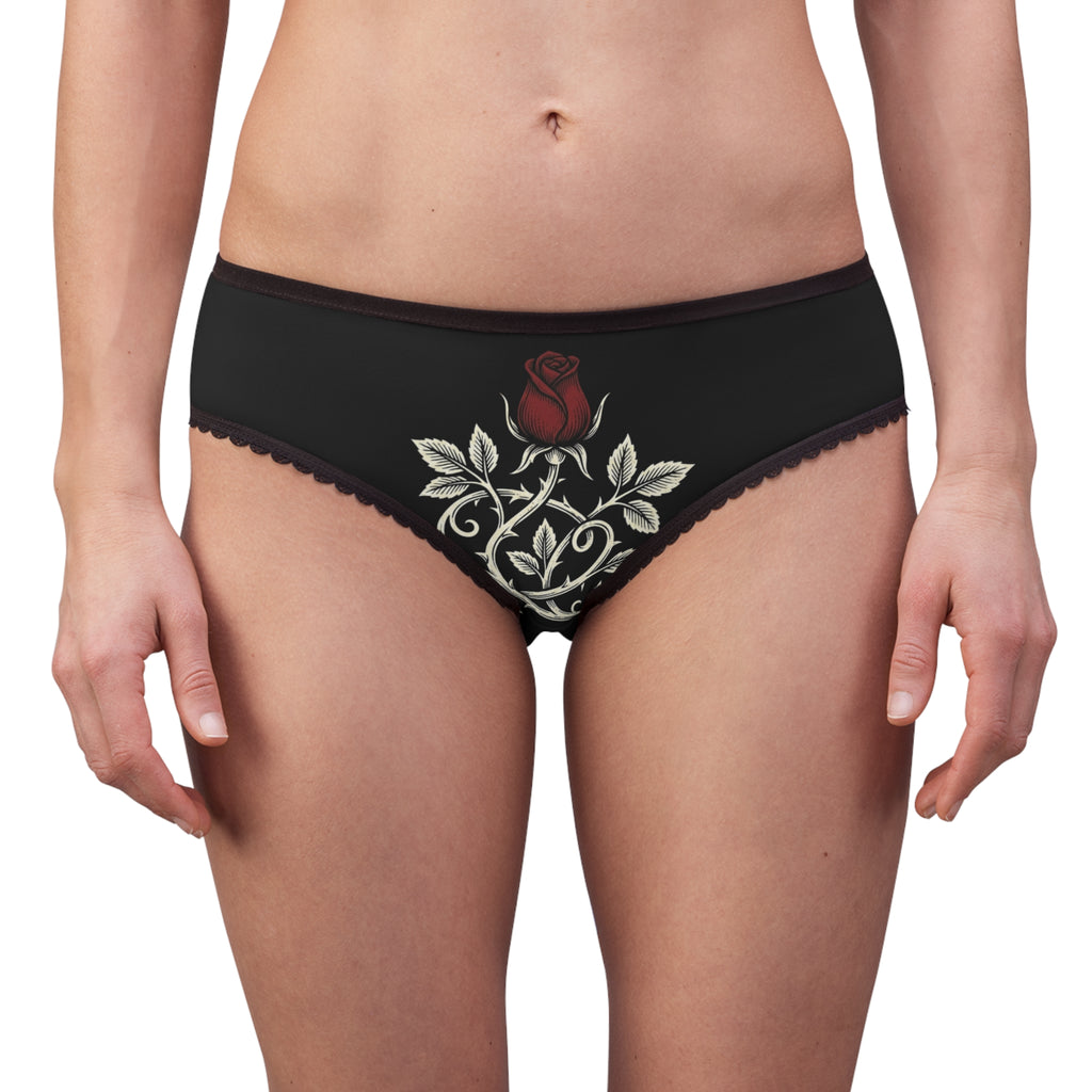 Noir Rose Filigree Print Panties
