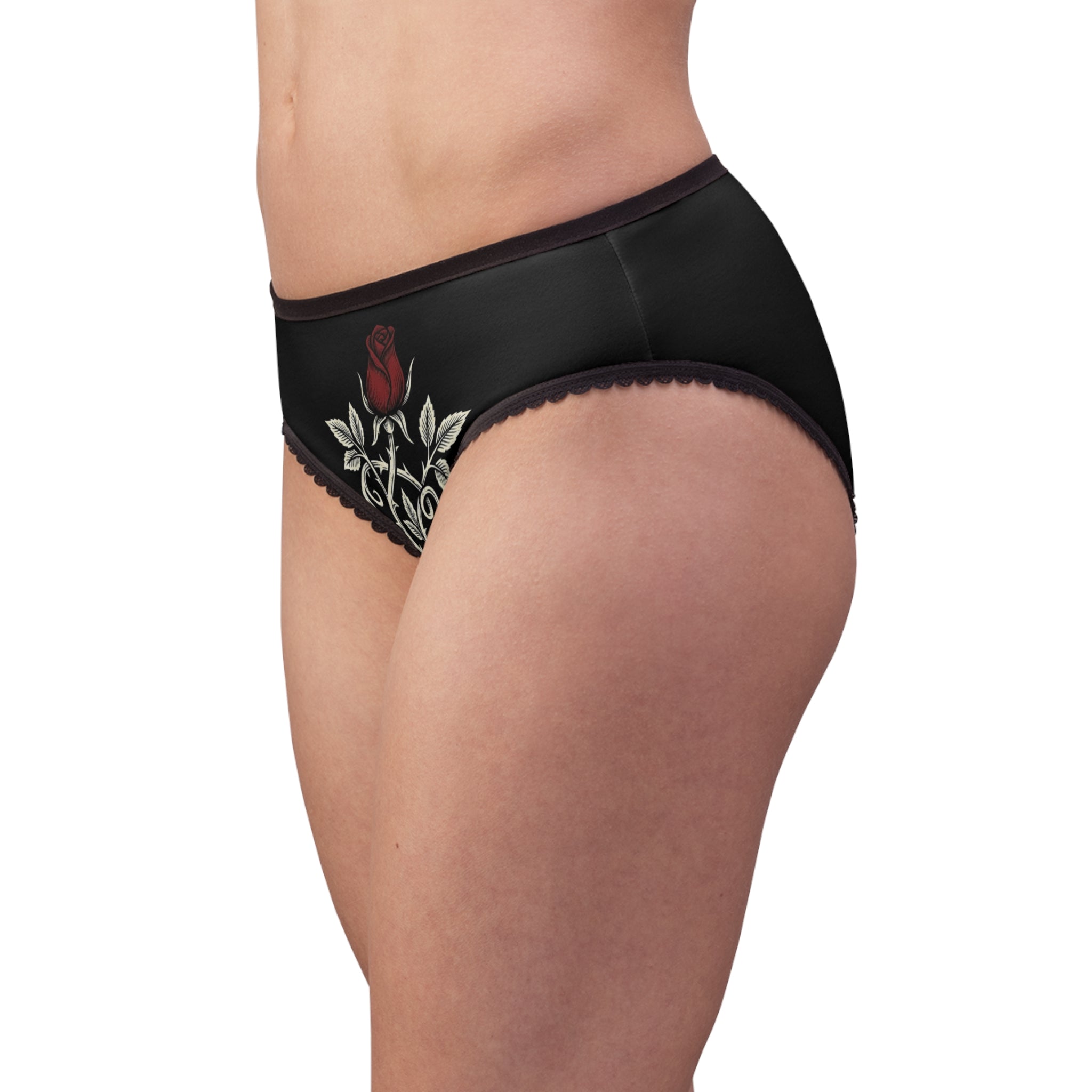 Noir Rose Filigree Print Panties