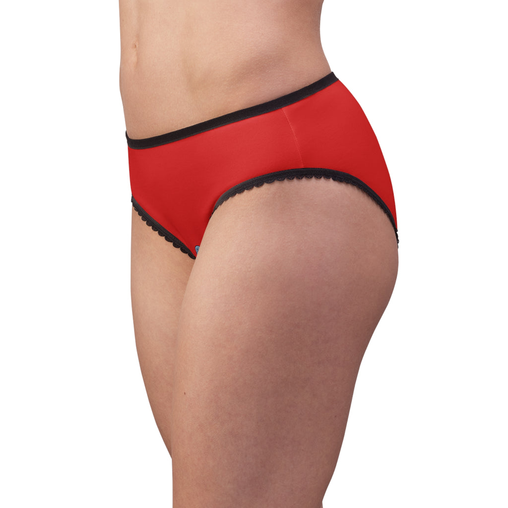 Cute Bloody Shark Red Lace-Trim Underwear